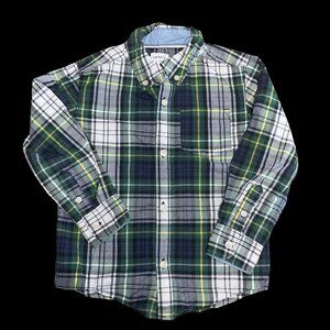 👣 5/$25 - Blue/Green Plaid Long Sleeve Button Up Shirt